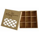 CAIXA PRESENTE FLOR - MDF 18,5X18,5X5 CM